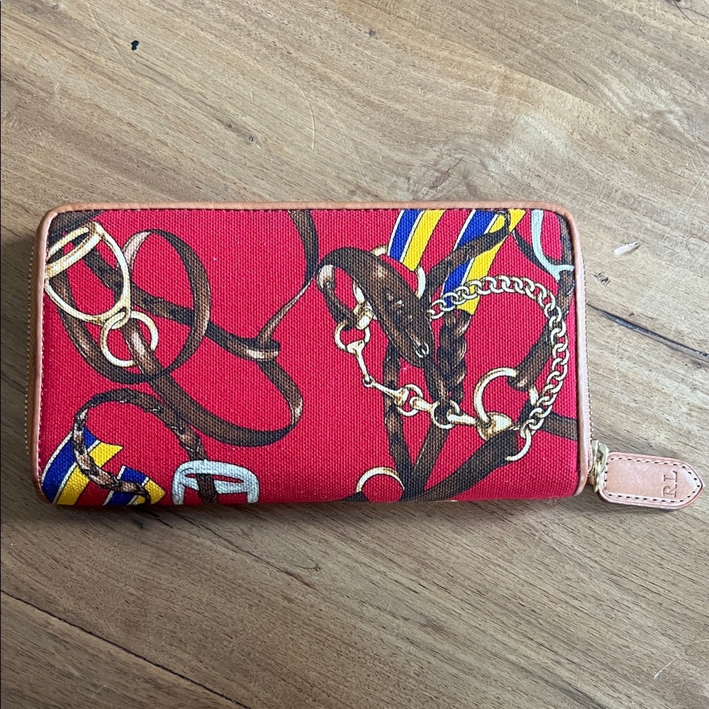 Ralph Lauren Red Chain Pattern Wallet